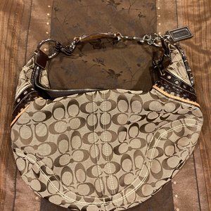 Coach Signature and Top Handle Handbag Black/Grey